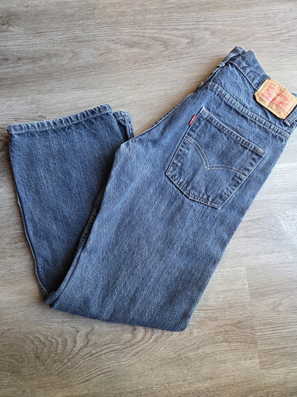 Levi's Boy's Straight Relaxed Fit Jeans in Faded Blue Denim